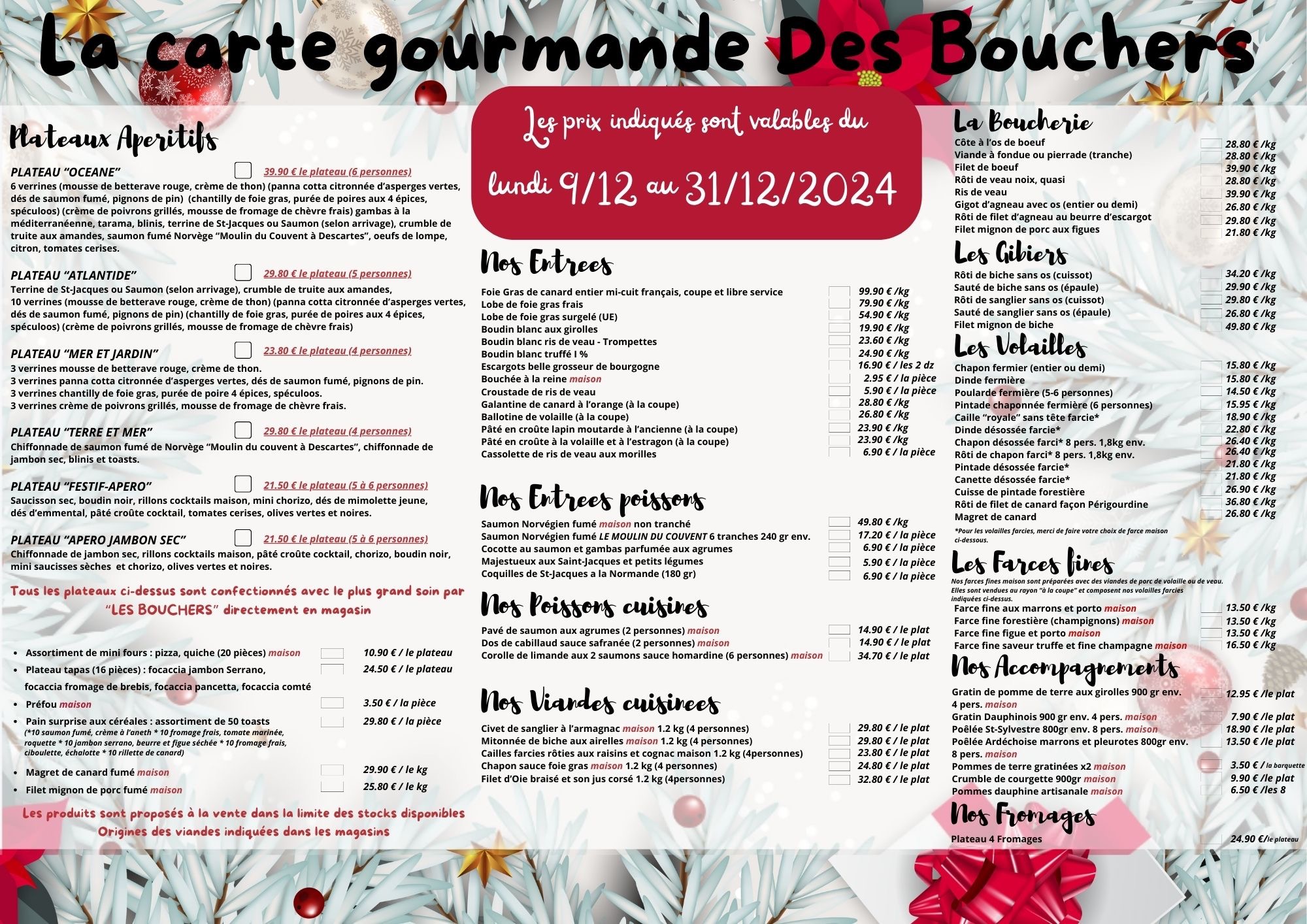 NOTRE FLYER DES FÊTES DE FIN D'ANNÉE